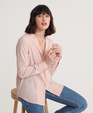 Superdry Blair Revere Collar Blouse Női Ing Rózsaszín | MIPXU5184